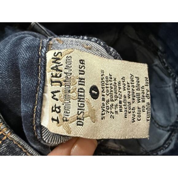 I&M Jeans Womens 4 Blue Skinny Mid Rise Stretch Denim Button Studded Pocket USA - Picture 6 of 8